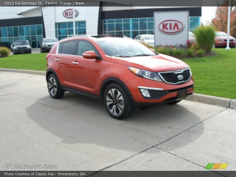 Techno Orange / Black 2011 Kia Sportage SX