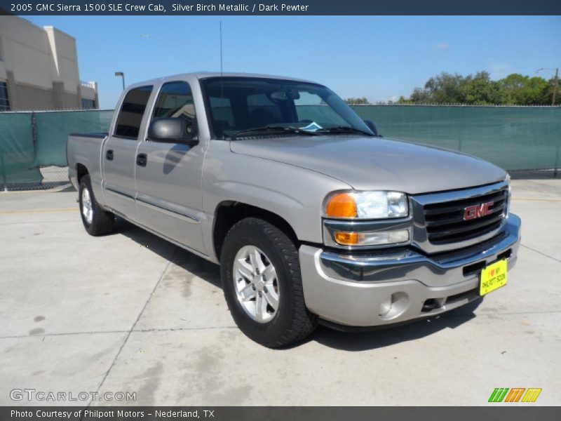 Silver Birch Metallic / Dark Pewter 2005 GMC Sierra 1500 SLE Crew Cab