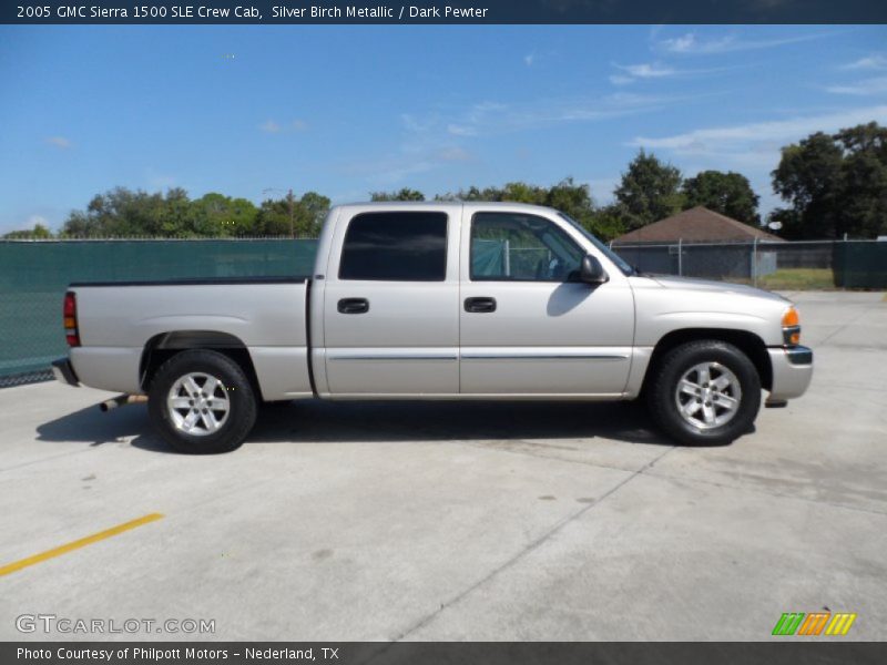 Silver Birch Metallic / Dark Pewter 2005 GMC Sierra 1500 SLE Crew Cab