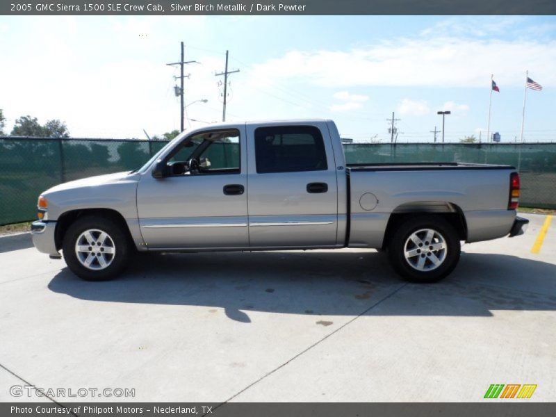 Silver Birch Metallic / Dark Pewter 2005 GMC Sierra 1500 SLE Crew Cab