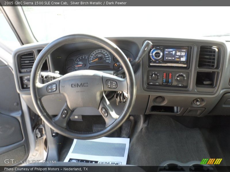 Silver Birch Metallic / Dark Pewter 2005 GMC Sierra 1500 SLE Crew Cab