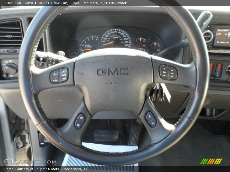 Silver Birch Metallic / Dark Pewter 2005 GMC Sierra 1500 SLE Crew Cab