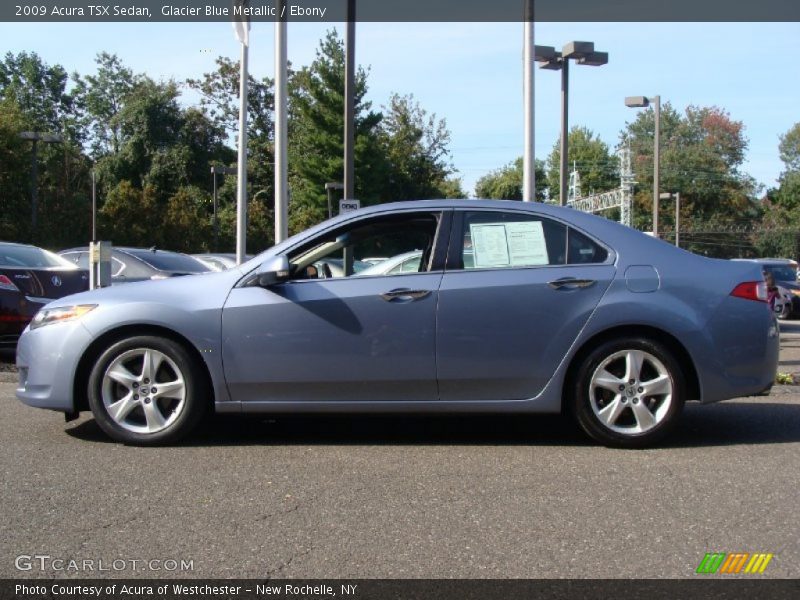 Glacier Blue Metallic / Ebony 2009 Acura TSX Sedan
