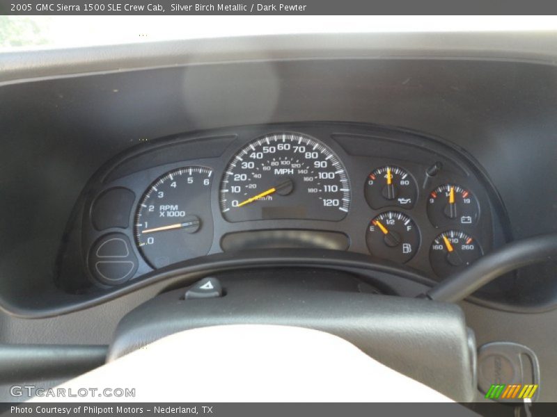 Silver Birch Metallic / Dark Pewter 2005 GMC Sierra 1500 SLE Crew Cab