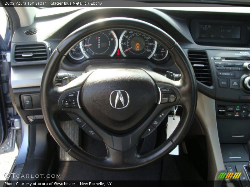 Glacier Blue Metallic / Ebony 2009 Acura TSX Sedan