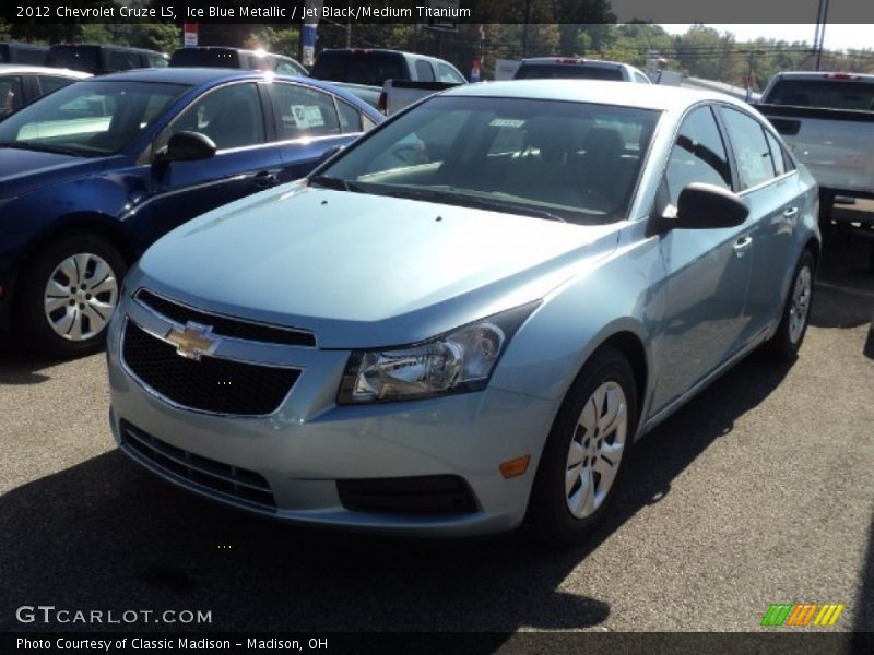 Ice Blue Metallic / Jet Black/Medium Titanium 2012 Chevrolet Cruze LS