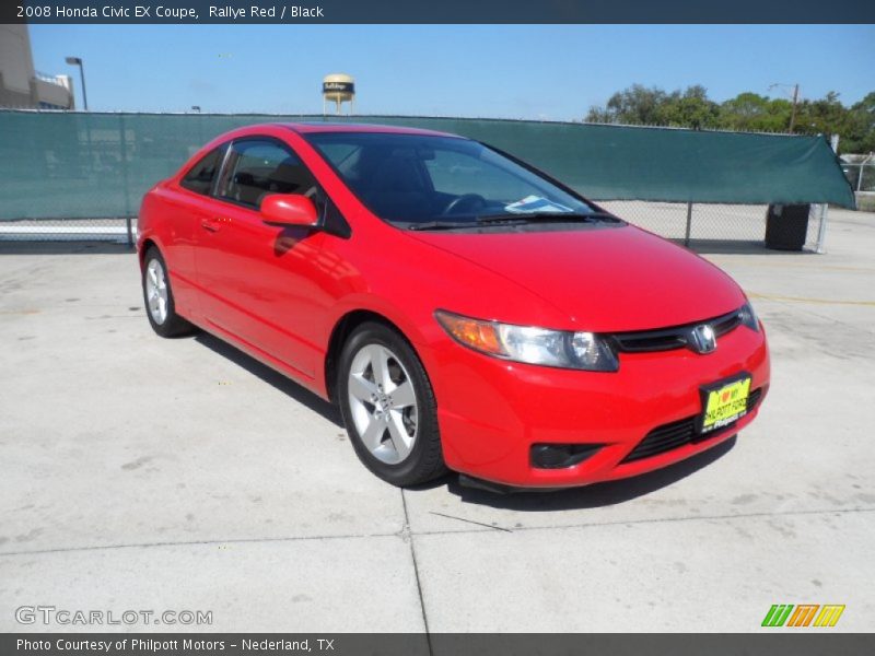 Rallye Red / Black 2008 Honda Civic EX Coupe