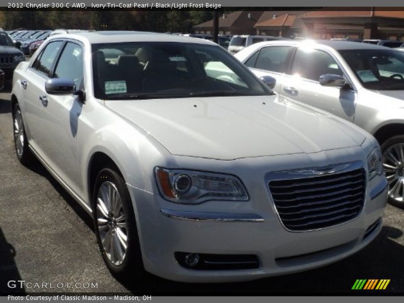 Ivory Tri-Coat Pearl / Black/Light Frost Beige 2012 Chrysler 300 C AWD