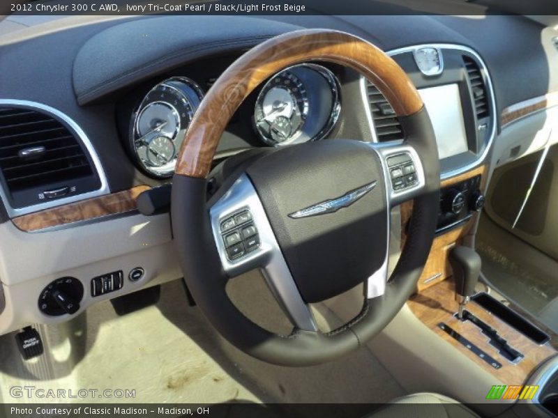 Ivory Tri-Coat Pearl / Black/Light Frost Beige 2012 Chrysler 300 C AWD