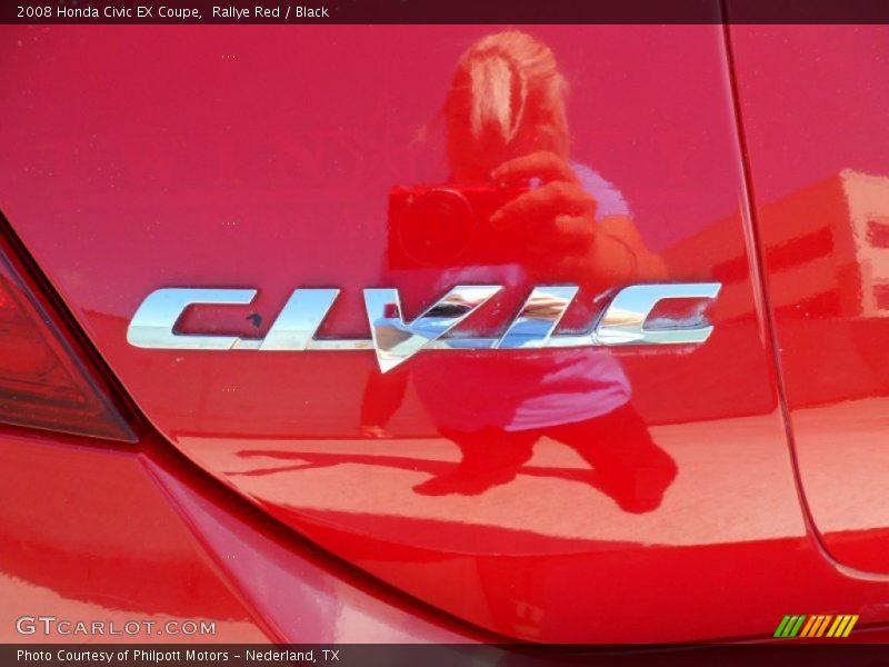 Rallye Red / Black 2008 Honda Civic EX Coupe