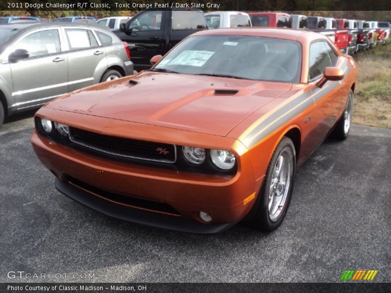 Toxic Orange Pearl / Dark Slate Gray 2011 Dodge Challenger R/T Classic