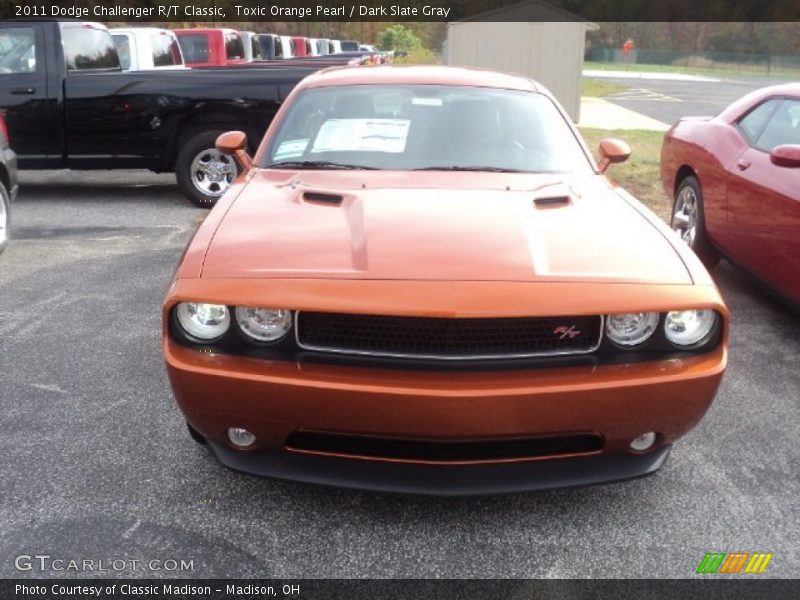Toxic Orange Pearl / Dark Slate Gray 2011 Dodge Challenger R/T Classic