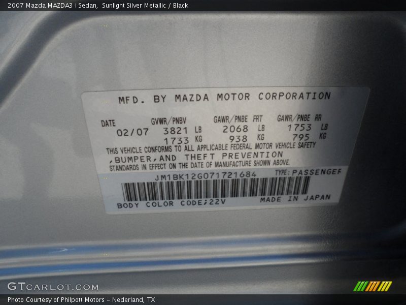Sunlight Silver Metallic / Black 2007 Mazda MAZDA3 i Sedan