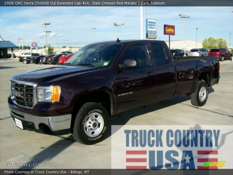 Dark Crimson Red Metallic / Dark Titanium 2008 GMC Sierra 2500HD SLE Extended Cab 4x4