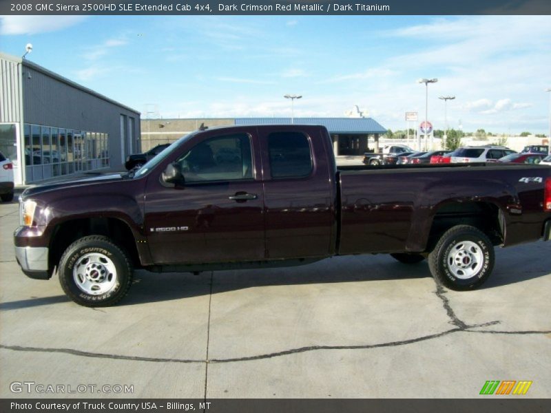 Dark Crimson Red Metallic / Dark Titanium 2008 GMC Sierra 2500HD SLE Extended Cab 4x4