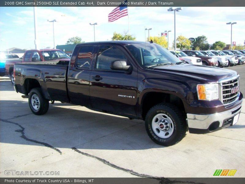 Dark Crimson Red Metallic / Dark Titanium 2008 GMC Sierra 2500HD SLE Extended Cab 4x4