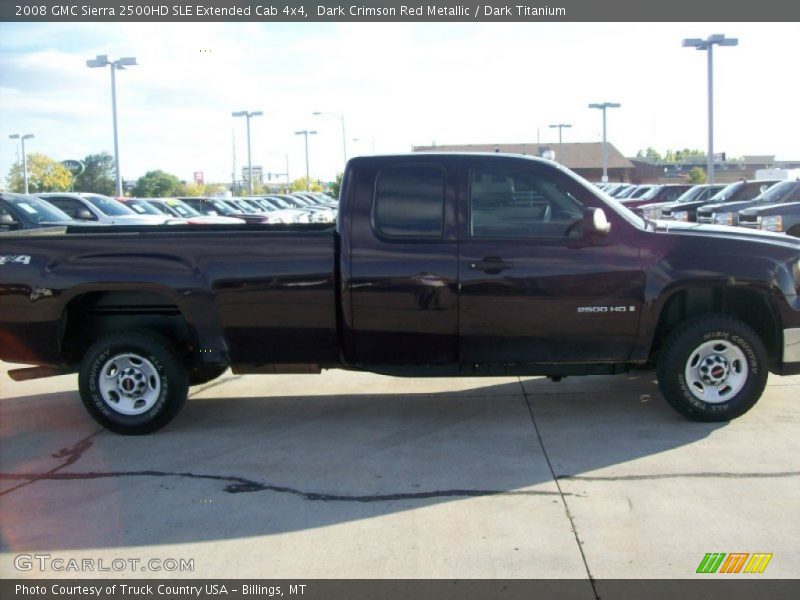 Dark Crimson Red Metallic / Dark Titanium 2008 GMC Sierra 2500HD SLE Extended Cab 4x4