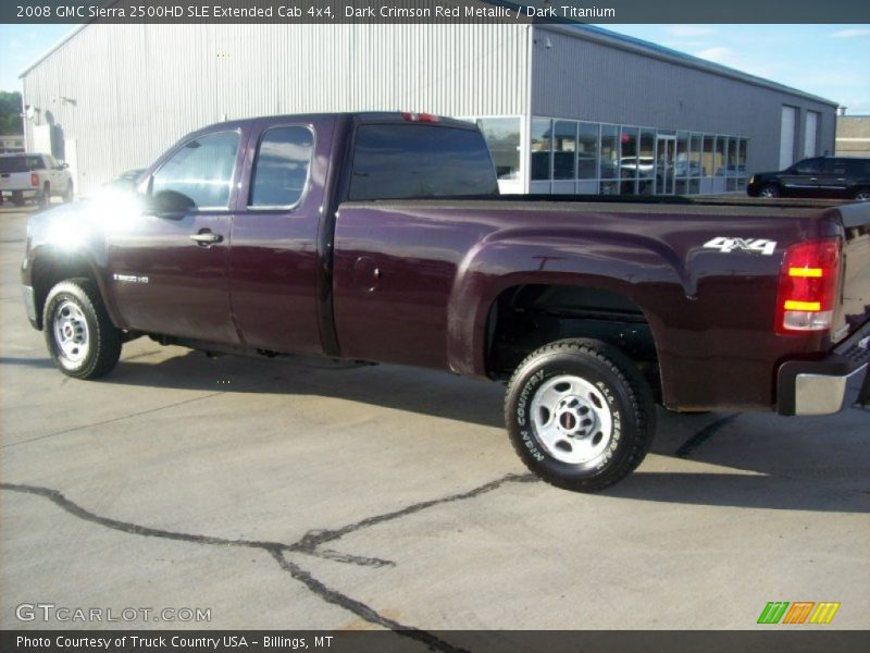 Dark Crimson Red Metallic / Dark Titanium 2008 GMC Sierra 2500HD SLE Extended Cab 4x4