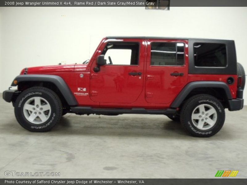 Flame Red / Dark Slate Gray/Med Slate Gray 2008 Jeep Wrangler Unlimited X 4x4