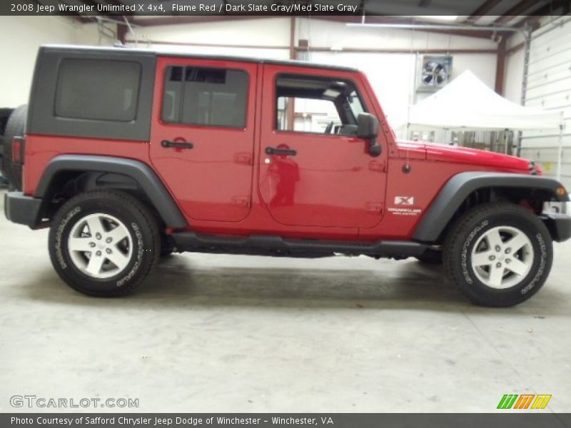 Flame Red / Dark Slate Gray/Med Slate Gray 2008 Jeep Wrangler Unlimited X 4x4