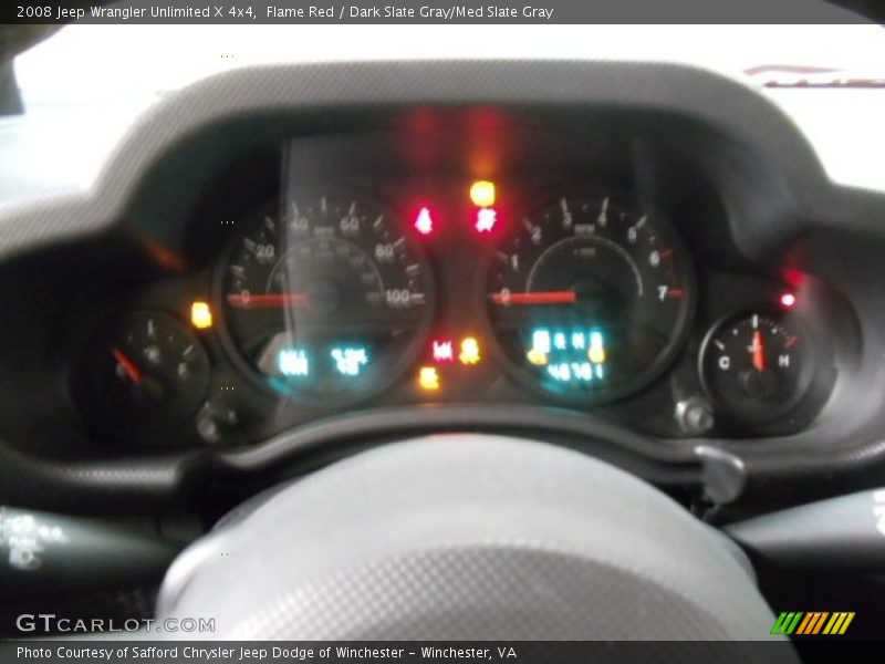 Flame Red / Dark Slate Gray/Med Slate Gray 2008 Jeep Wrangler Unlimited X 4x4