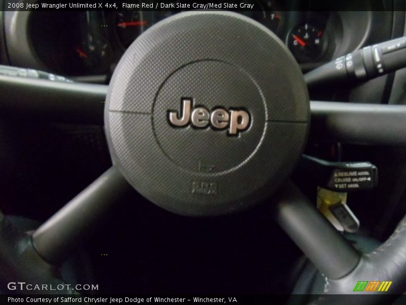 Flame Red / Dark Slate Gray/Med Slate Gray 2008 Jeep Wrangler Unlimited X 4x4