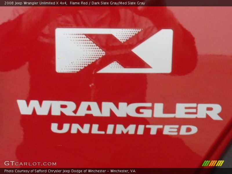 Flame Red / Dark Slate Gray/Med Slate Gray 2008 Jeep Wrangler Unlimited X 4x4