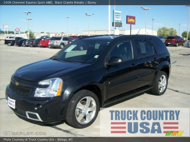 Black Granite Metallic / Ebony 2008 Chevrolet Equinox Sport AWD
