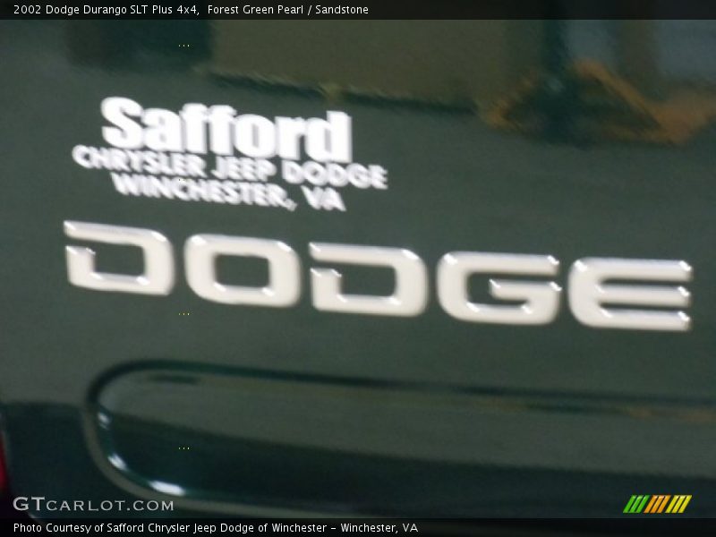 Forest Green Pearl / Sandstone 2002 Dodge Durango SLT Plus 4x4