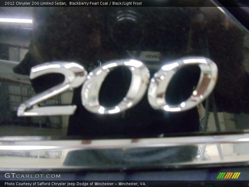 Blackberry Pearl Coat / Black/Light Frost 2012 Chrysler 200 Limited Sedan
