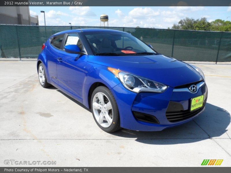 Marathon Blue / Gray 2012 Hyundai Veloster