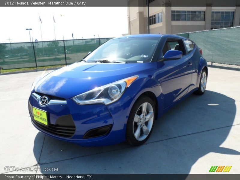 Marathon Blue / Gray 2012 Hyundai Veloster