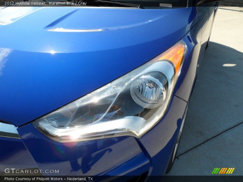 Marathon Blue / Gray 2012 Hyundai Veloster