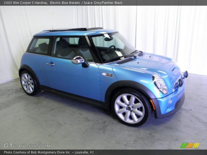 Electric Blue Metallic / Space Grey/Panther Black 2003 Mini Cooper S Hardtop