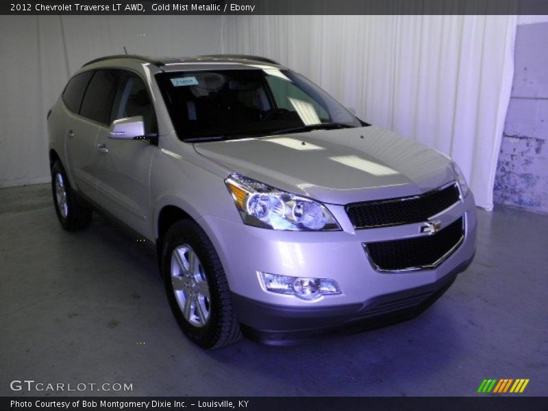 Gold Mist Metallic / Ebony 2012 Chevrolet Traverse LT AWD
