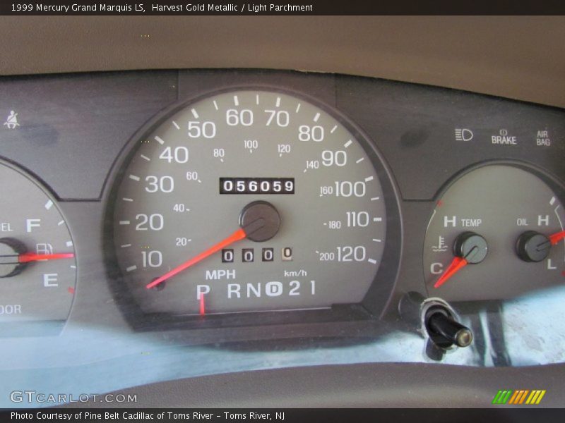 Harvest Gold Metallic / Light Parchment 1999 Mercury Grand Marquis LS
