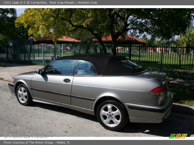 Steel Gray Metallic / Medium Gray 2001 Saab 9-3 SE Convertible
