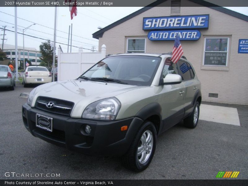 Desert Sage Metallic / Beige 2007 Hyundai Tucson SE 4WD