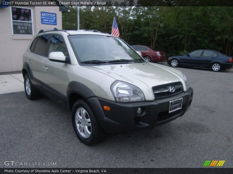 Desert Sage Metallic / Beige 2007 Hyundai Tucson SE 4WD