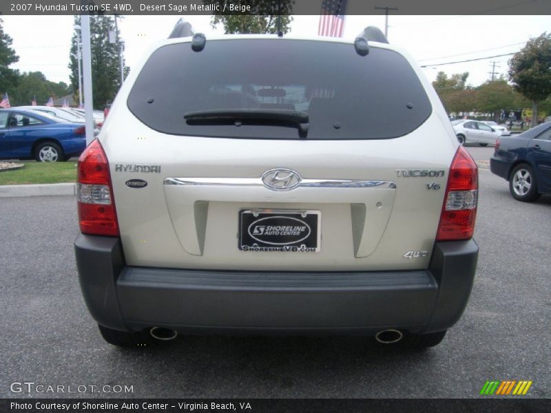 Desert Sage Metallic / Beige 2007 Hyundai Tucson SE 4WD