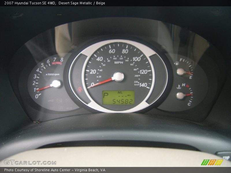 Desert Sage Metallic / Beige 2007 Hyundai Tucson SE 4WD