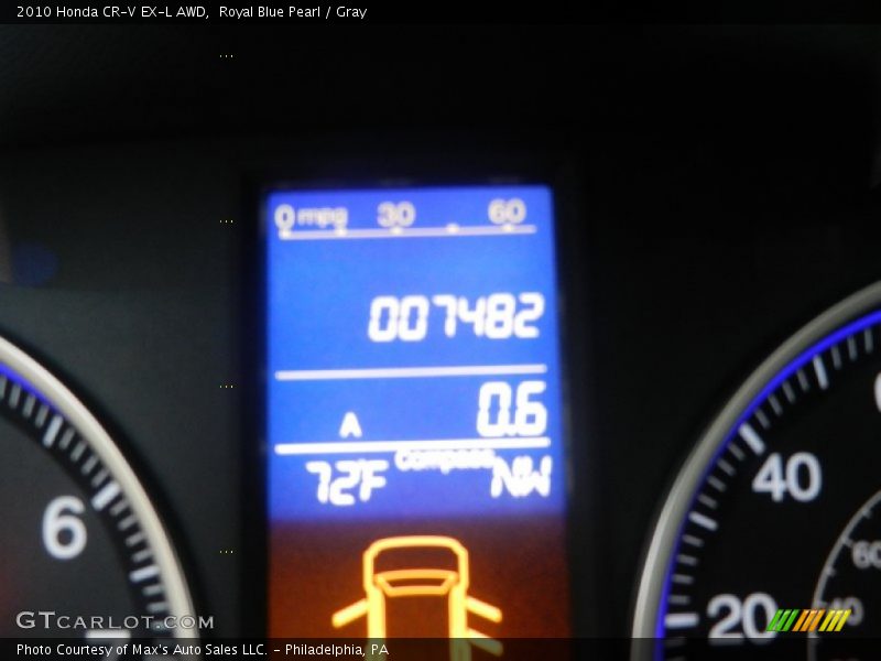 Royal Blue Pearl / Gray 2010 Honda CR-V EX-L AWD