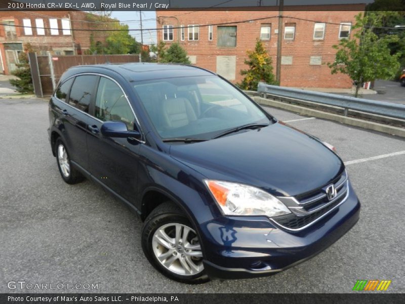 Royal Blue Pearl / Gray 2010 Honda CR-V EX-L AWD