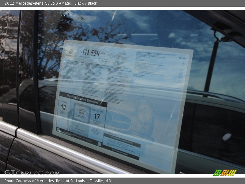  2012 GL 550 4Matic Window Sticker