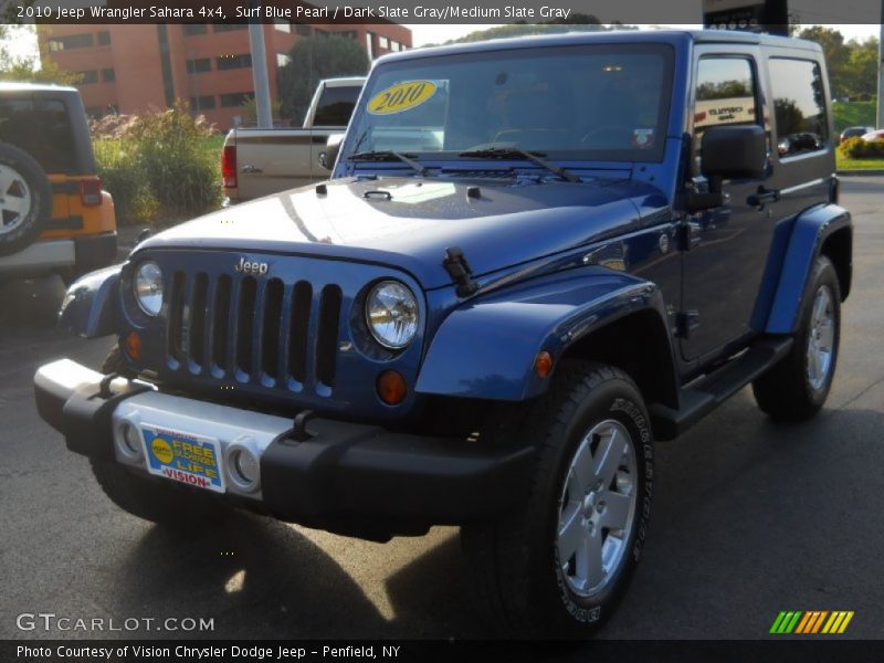 Surf Blue Pearl / Dark Slate Gray/Medium Slate Gray 2010 Jeep Wrangler Sahara 4x4