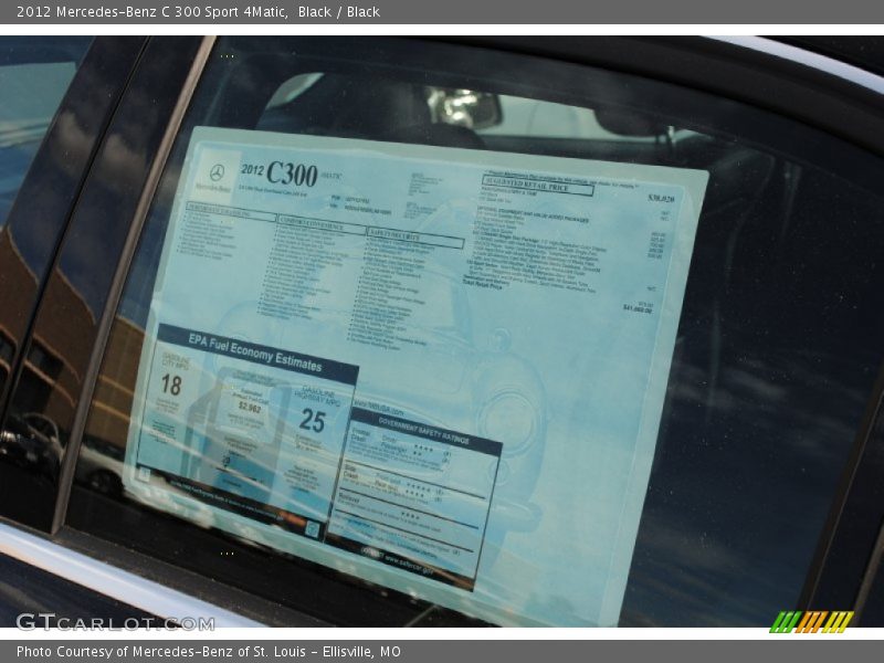  2012 C 300 Sport 4Matic Window Sticker