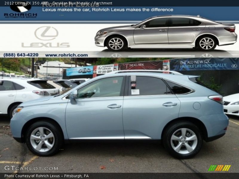 Cerulean Blue Metallic / Parchment 2012 Lexus RX 350 AWD