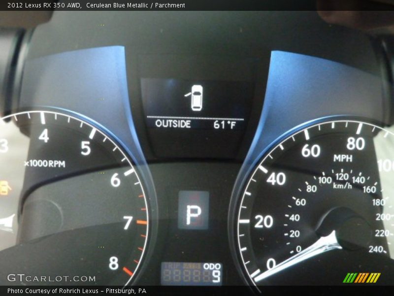 Cerulean Blue Metallic / Parchment 2012 Lexus RX 350 AWD