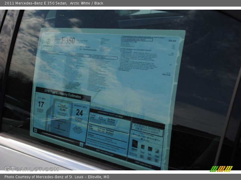 Arctic White / Black 2011 Mercedes-Benz E 350 Sedan
