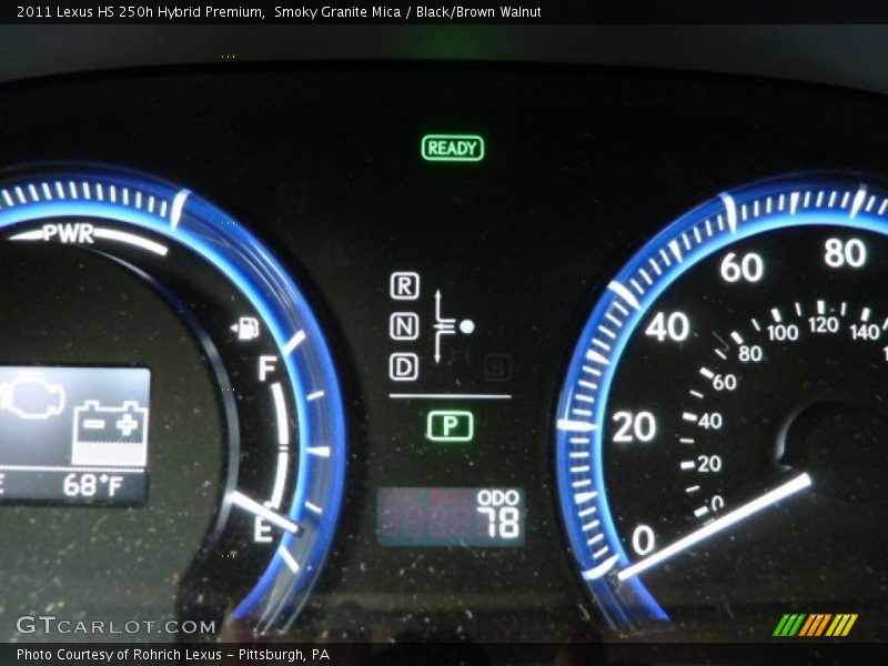 Smoky Granite Mica / Black/Brown Walnut 2011 Lexus HS 250h Hybrid Premium